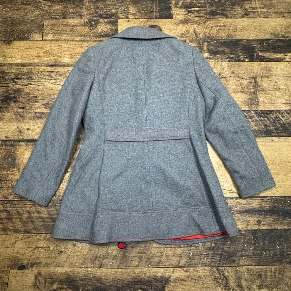 Windsmoor Wool Coat Herringbone Blazer‎ Jacket Red Lined Made in England - Picture 9 of 9